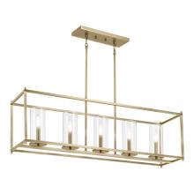  43995NBR - Crosby 41.5" 5-Light Linear Chandelier with Clear Glass in Natural Brass