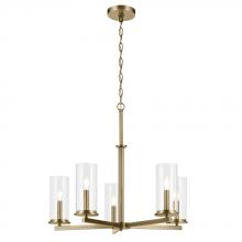  43999NBR - Crosby 22.5" 5-Light Chandelier with Clear Glass in Natural Brass