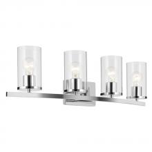  45498CHCLR - Crosby 31.25" 4-Light Vanity Light with Clear Glass in Chrome