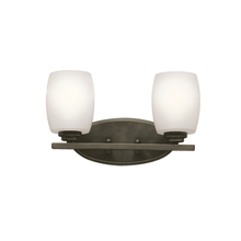  5097OZS - Eileen 14.25" 2 Light Vanity Light with Satin Etched Cased Opal Glass in Olde Bronze®