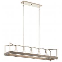  52091DAG - Tanis™ 5 Light Linear Chandelier Distressed Antique Gray