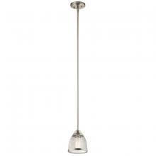  52272NI - Voclain 7.75" 1 Light Mini Pendant with Mesh Shade in Brushed Nickel