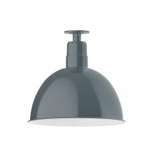 Montclair Light Works FMB117-40-L13 - 16&#34; Deep Bowl shade, LED Flush Mount ceiling light, Slate Gray