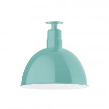 Montclair Light Works FMB117-48-L13 - 16&#34; Deep Bowl shade, LED Flush Mount ceiling light, Sea Green