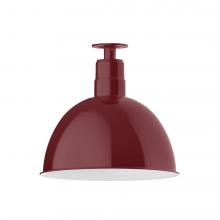 Montclair Light Works FMB117-55-L13 - 16&#34; Deep Bowl shade, LED Flush Mount ceiling light, Barn Red