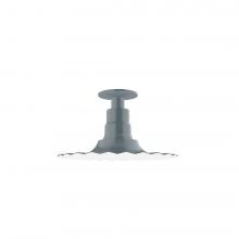 Montclair Light Works FMB158-40-G05 - 12&#34; Radial shade, Flush Mount Light ceiling light with clear glass and cast guard, Slate Gray