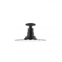 Montclair Light Works FMB158-41-G05 - 12&#34; Radial shade, Flush Mount Light ceiling light with clear glass and cast guard, Black