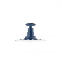 Montclair Light Works FMB158-50-G05 - 12&#34; Radial shade, Flush Mount Light ceiling light with clear glass and cast guard, Navy