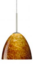  1BC-757218-MED-SN - Besa Sasha Pendant Satin Nickel Amber Cloud 1x50W B10 Med