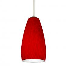 Besa Lighting 1BT-1509RC-SN - Besa Chrissy Pendant Satin Nickel Red Cloud 1x50W MAX E12 Base
