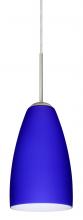  1JC-1511CM-SN - Besa Riva 9 Pendant Satin Nickel Cobalt Blue Matte 1x75W Medium Base