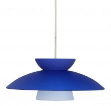  1JC-451323-LED-SN - Besa Trilo 15 Pendant Blue Matte Satin Nickel 1x9W LED