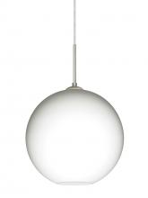  1JC-COCO1207-LED-SN - Besa Coco 12 Pendant, Opal Matte, Satin Nickel Finish, 1x9W LED