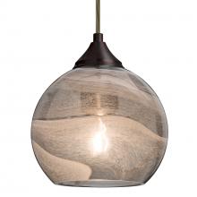  1JC-JILLYSM-BR-L - Besa, Jilly Cord Pendant, Vapor Smoke, Bronze Finish, 1x60W Medium Base, 15Ft. Cord