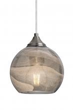  1JC-JILLYSM-EDIL-SN - Besa, Jilly Cord Pendant, Vapor Smoke, Satin Nickel Finish, 1x5W LED Filament