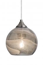  1JC-JILLYSM-SN - Besa, Jilly Cord Pendant, Vapor Smoke, Satin Nickel Finish, 1x60W Medium Base