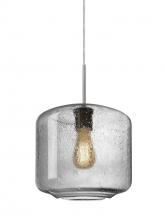  1JC-NILES10CL-EDIL-SN - Besa Niles 10 Pendant, Clear Bubble, Satin Nickel Finish, 1x4W LED Filament