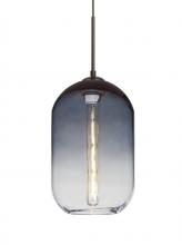  1JC-OMEGA12ST-EDIL-BR - Besa, Omega 12 Cord Pendant, Steel/Clear, Bronze Finish, 1x4W LED Filament