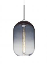  1JC-OMEGA12ST-EDIL-SN - Besa, Omega 12 Cord Pendant, Steel/Clear, Satin Nickel Finish, 1x4W LED Filament