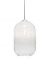  1JC-OMEGA12WH-SN - Besa, Omega 12 Cord Pendant,White/Clear, Satin Nickel Finish, 1x60W Medium Base