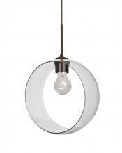  1JC-PLATOCL-BR-NI - Besa, Plato Cord Pendant, Clear, Bronze Finish, 1x60W Medium Base