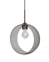  1JC-PLATOSM-BR-NI - Besa, Plato Cord Pendant, Smoke, Bronze Finish, 1x60W Medium Base