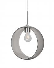  1JC-PLATOSM-SN-NI - Besa, Plato Cord Pendant, Smoke, Satin Nickel Finish, 1x60W Medium Base