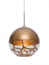  1JC-ROCKYCP-SN - Besa, Rocky Cord Pendant, Copper, Satin Nickel Finish, 1x60W Medium Base