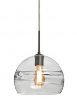  1JC-SPIR10CL-EDIL-BR - Besa Spirit 10 Pendant, Clear, Bronze Finish, 1x8W LED Filament