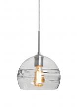  1JC-SPIR8CL-EDIL-SN - Besa Spirit 8 Pendant, Clear, Satin Nickel Finish, 1x8W LED Filament