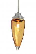  1JC-SULUAM-EDIL-SN - Besa, Sulu Cord Pendant, Amber Bubble, Satin Nickel Finish, 1x4W LED Filament