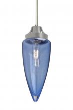  1JC-SULUBL-SN - Besa, Sulu Cord Pendant, Blue Bubble, Satin Nickel Finish, 1x60W Medium Base