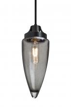  1JC-SULUSM-BK - Besa, Sulu Cord Pendant, Smoke Bubble, Black Finish, 1x60W Medium Base