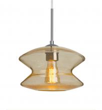  1JC-ZENGD-EDIL-SN - Besa, Zen Cord Pendant, Gold Bubble, Satin Nickel Finish, 1x8W LED Filament