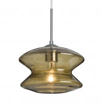  1JC-ZENLT-SN - Besa, Zen Cord Pendant, Latte Bubble, Satin Nickel Finish, 1x60W Medium Base