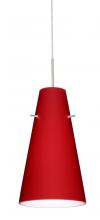  1JT-4124RM-LED-SN - Besa Cierro LED Pendant Ruby Matte Satin Nickel 1x9W LED