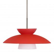  1JT-451331-LED-BR - Besa Trilo 15 Pendant Red Matte Bronze 1x9W LED