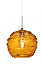  1JT-462782-EDIL-SN - Besa Wave 10 Pendant Satin Nickel Amber 1x8W LED Filament