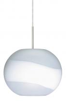  1JT-477699-LED-SN - Besa Luna LED Pendant Opal Frost Satin Nickel 1x9W LED