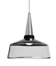  1JT-BARON10BK-LED-SN - Besa, Baron 10 Cord Pendant, Black/Clear, Satin Nickel Finish, 1x9W LED