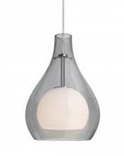  1JT-ELLE11GY-LED-SN - Besa, Elle 11 Cord Pendant, Gray, Satin Nickel Finish, 1x9W LED