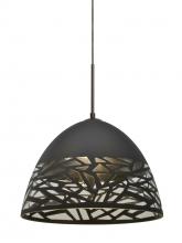  1JT-KIEVBK-BR - Besa Kiev Pendant, Black, Bronze Finish, 1x60W Medium Base