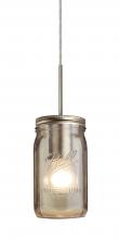  1JT-MILO4SM-SN - Besa Pendant Milo 4 Satin Nickel Smoke 1x40W Medium Base A15