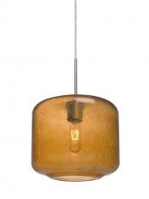  1JT-NILES10AM-SN - Besa Niles 10 Pendant, Amber Bubble, Satin Nickel Finish, 1x60W Medium Base T10