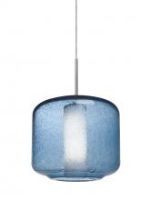  1JT-NILES10BO-SN - Besa Niles 10 Pendant, Blue Bubble/Opal, Satin Nickel Finish, 1x60W Medium Base T10