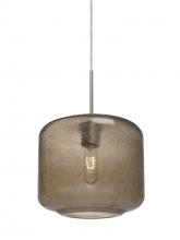  1JT-NILES10SM-SN - Besa Niles 10 Pendant, Smoke Bubble, Satin Nickel Finish, 1x60W Medium Base T10