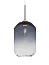  1JT-OMEGA12ST-SN - Besa, Omega 12 Cord Pendant,Steel/Clear, Satin Nickel Finish, 1x60W Medium Base