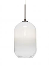  1JT-OMEGA12WH-BR - Besa, Omega 12 Cord Pendant,White/Clear, Bronze Finish, 1x60W Medium Base