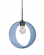  1JT-PLATOBL-BR-NI - Besa, Plato Cord Pendant, Blue, Bronze Finish, 1x60W Medium Base