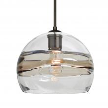  1JT-SPIR10SC-BR - Besa Spirit 10 Pendant, Smoke/Clear, Bronze Finish, 1x60W Medium Base